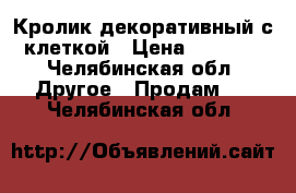 Кролик декоративный с клеткой › Цена ­ 2 200 - Челябинская обл. Другое » Продам   . Челябинская обл.